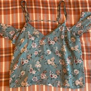 Teal floral top